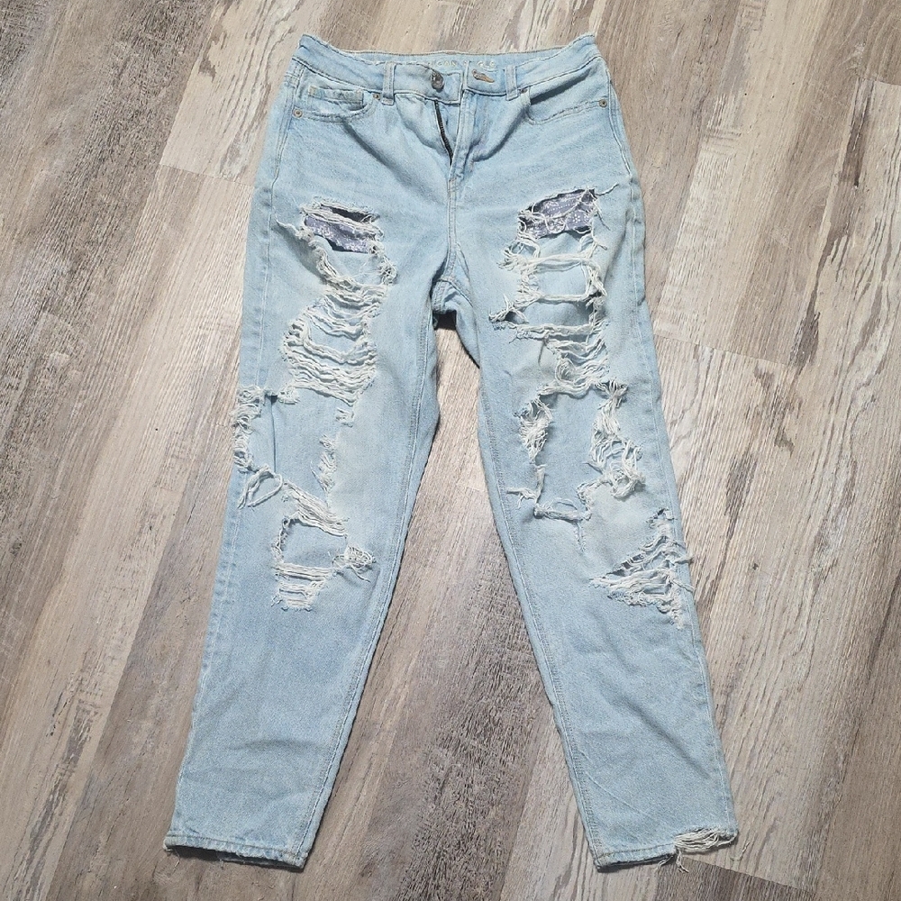 American Age Light Blue Ripped Boyfriend Jeans